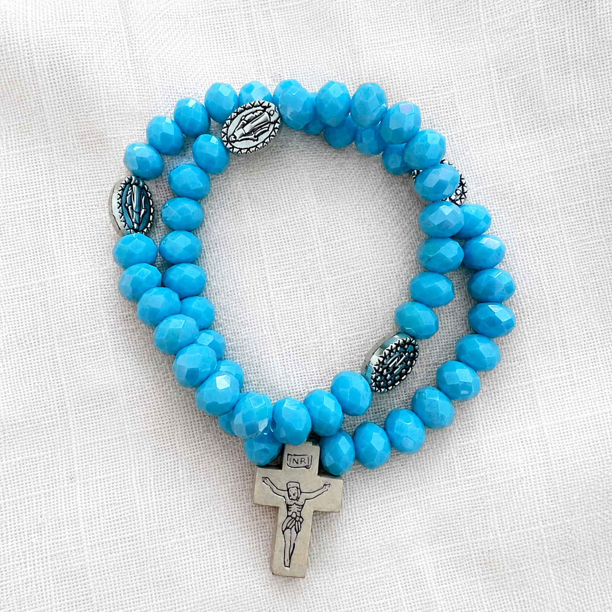 Rosario Pulsera AZUL CIELO