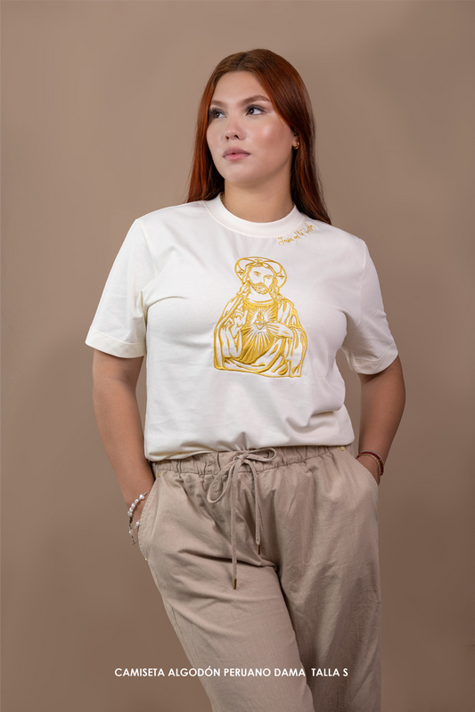 CAMISETA BORDADA:  SAGRADO CORAZÒN DE JESUS