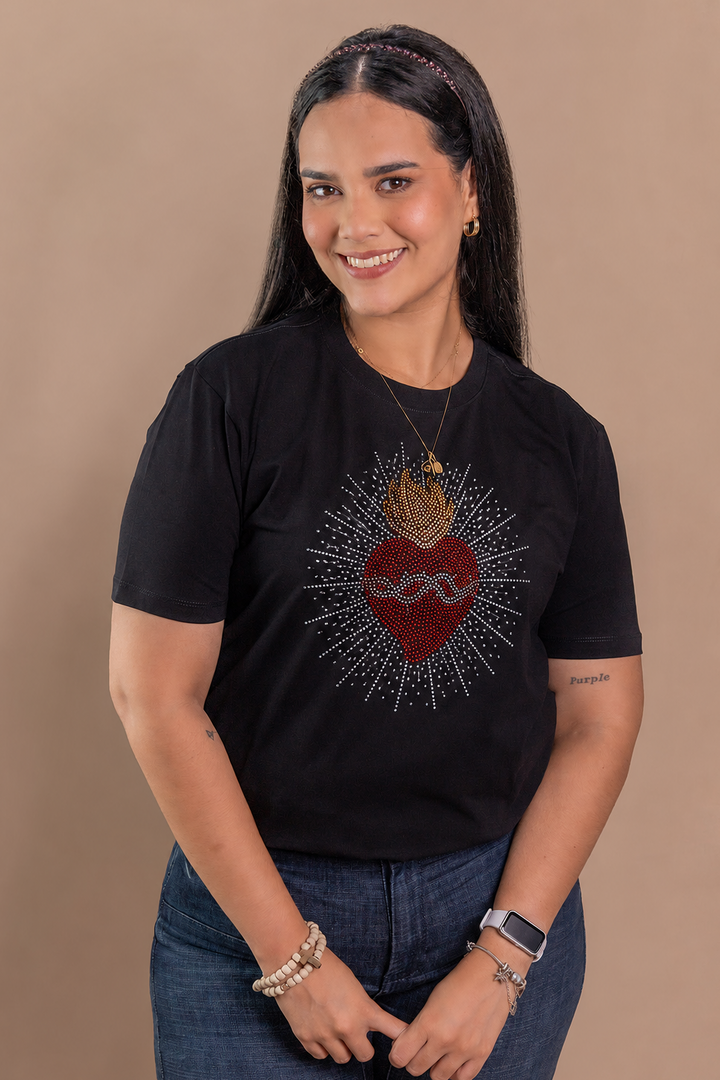 CAMISETA CORAZÓN DE JESÚS piedras