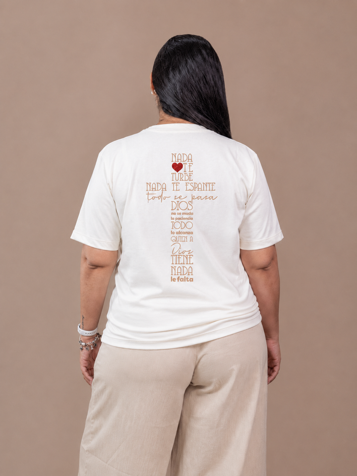 CAMISETA ESTAMPADA: Solo Dios basta ALGODÓN PERUNANO