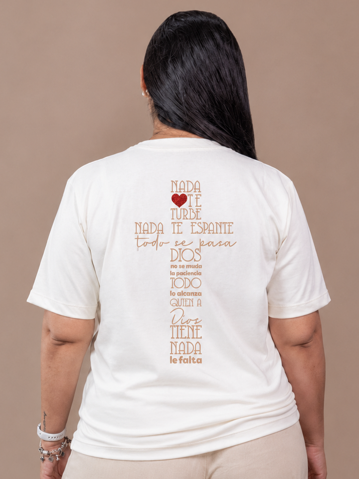CAMISETA ESTAMPADA: Solo Dios basta ALGODÓN PERUNANO