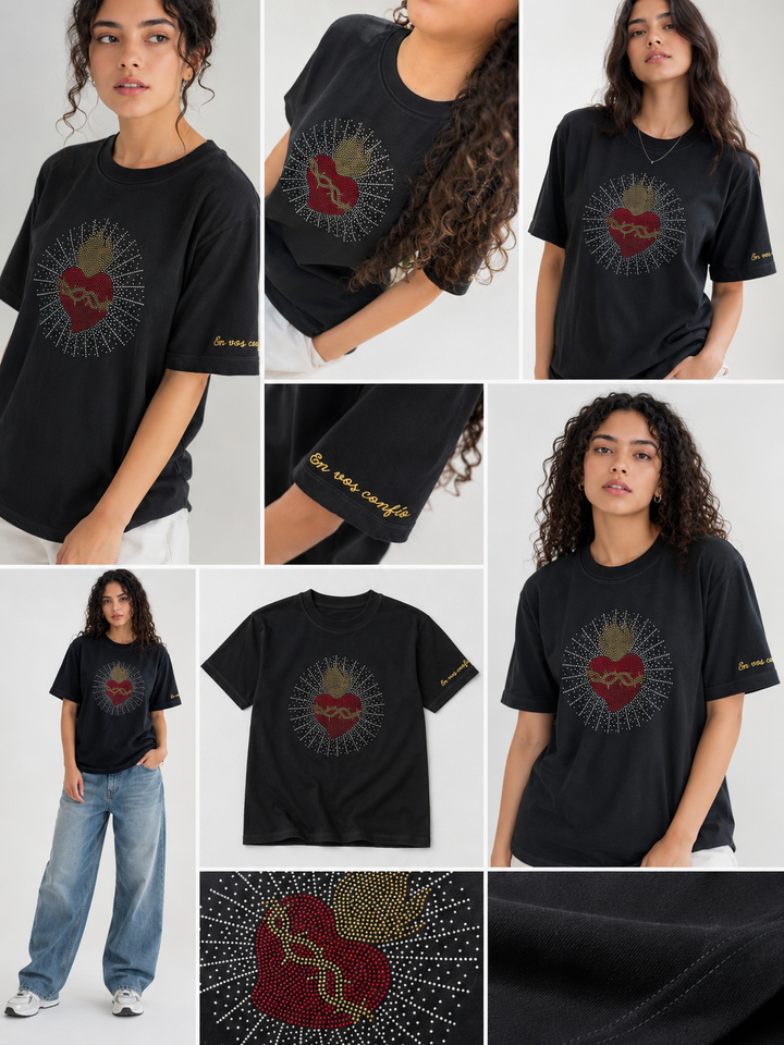 CAMISETA CORAZÓN DE JESÚS piedras