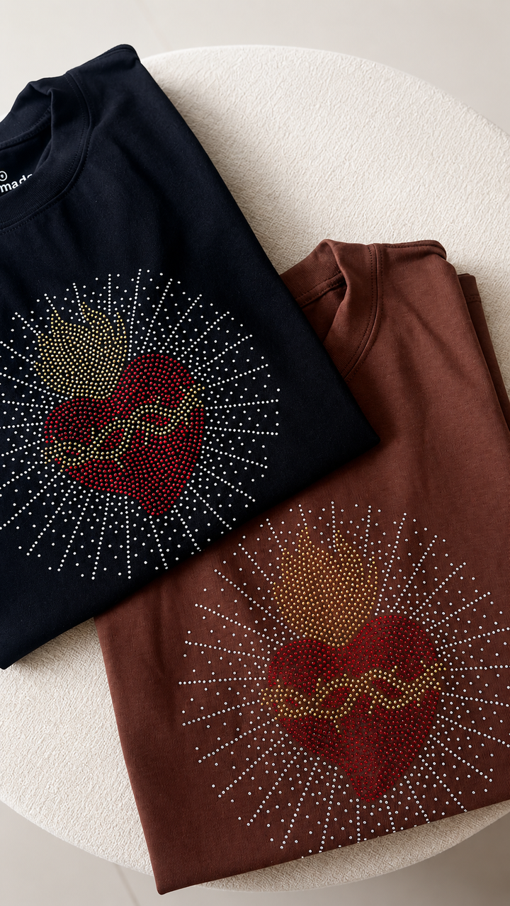 CAMISETA CORAZÓN DE JESÚS piedras