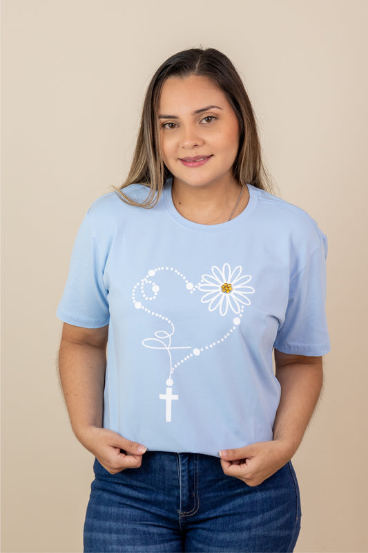 CAMISETA ROSARIO FLOR