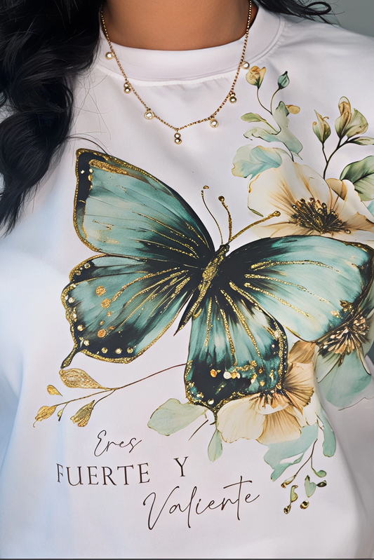 CAMISETA MARIPOSA: Eres Fuerte y Valiente
