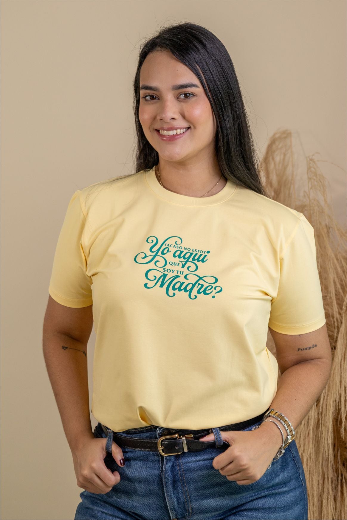 CAMISETA GUADALUPE FLORAL (Amarillo)