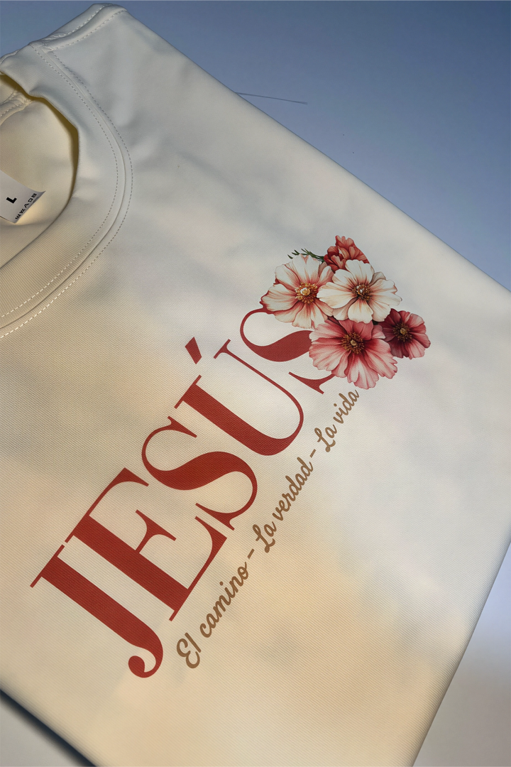 CAMISETA JESUS FLORES: el camino, la verdad, la vida