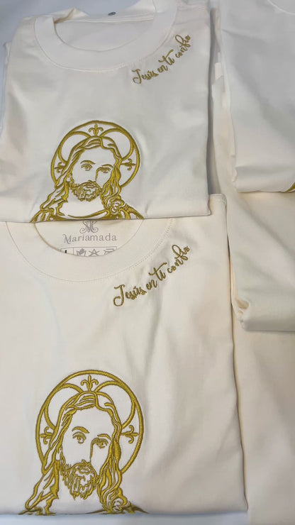 CAMISETA BORDADA:  SAGRADO CORAZÒN DE JESUS